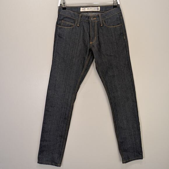 Burton Jeans Dark Stiff 100% Cotton Skinny Slim - Size 28 - Picture 1 of 13